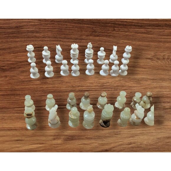 Handcrafted Marble Chess Set 32 Pieces Ornate Design Board Game Decor no board - Picture 1 of 16